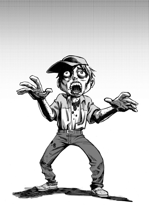 Illustration zombies color halftone cute