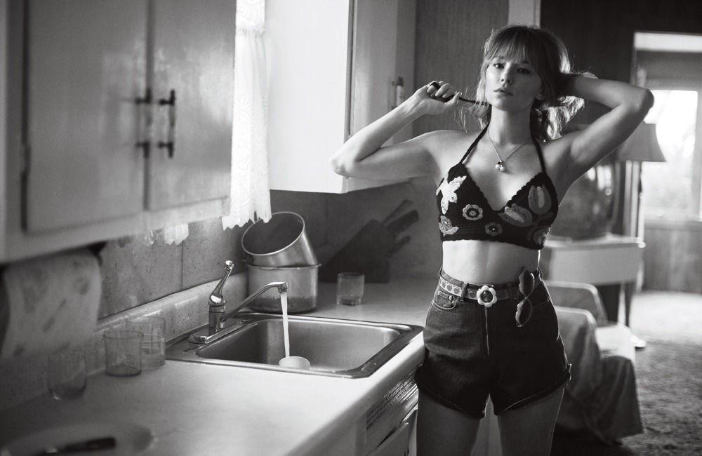<p>Actress Haley Bennett on the cover of INTERVIEW MAGAZINE, shot at the Silver Sands Motel in Greenport. Shot by Mikael Jannson. Styling by Karl Templer.</p>