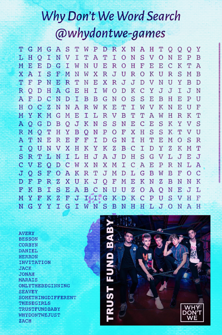 Why Don T We Word Search