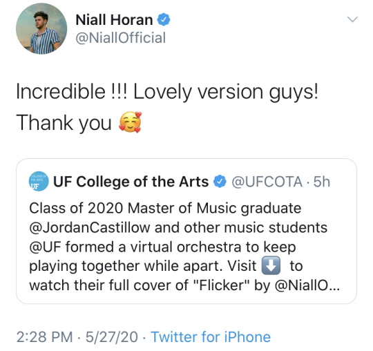 Niall via Twitter - 05/27