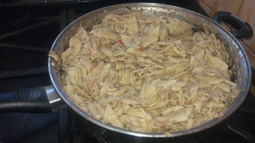 Curry Pasta with brine mackerel