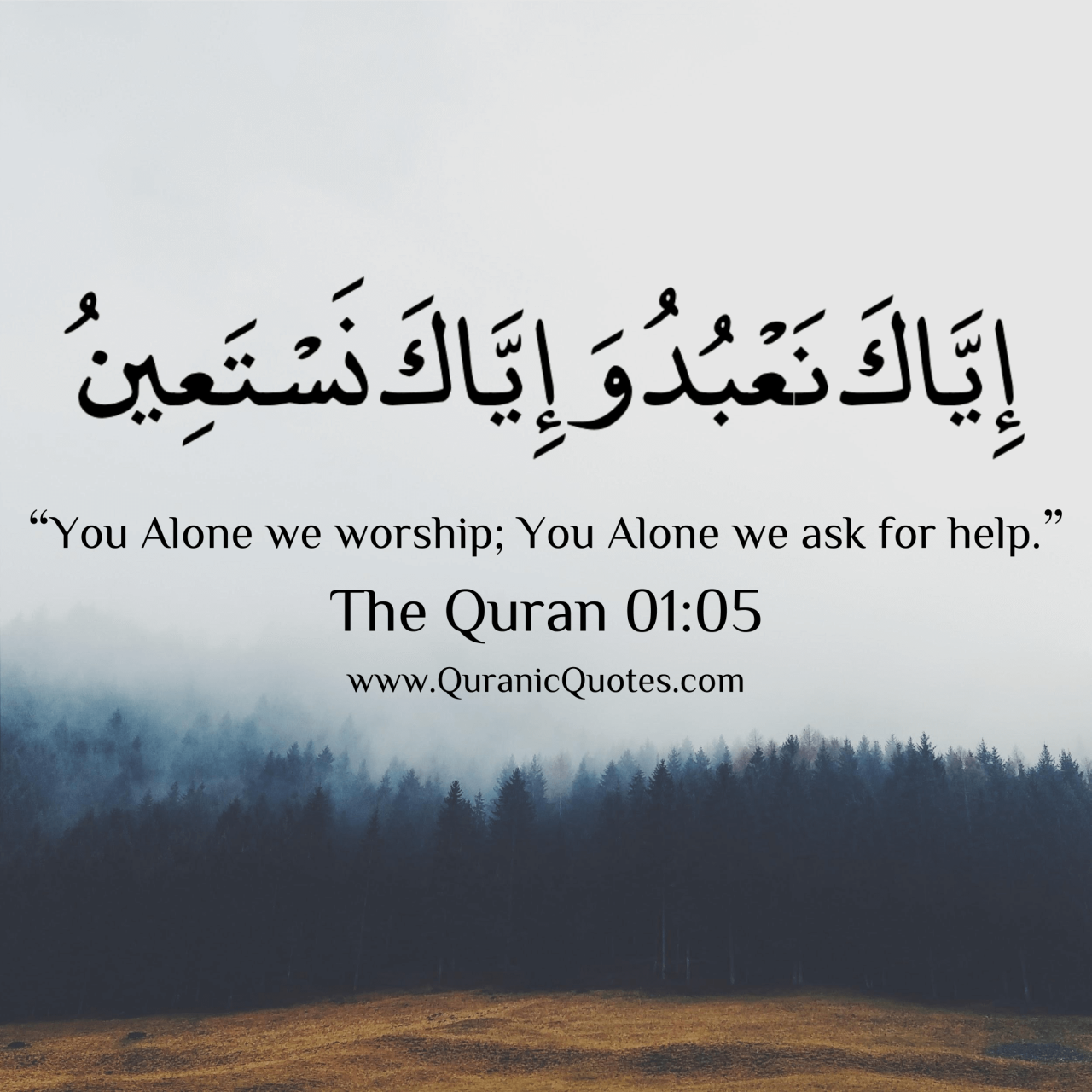 Quranic Quotes - #150 The Quran 01:05 (Surah al-Fatiha) “You Alone...