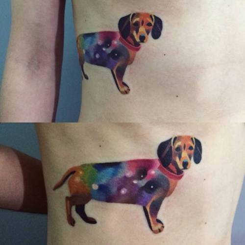 By Sasha Unisex · Oleksandra Ianchukova, done in Moscow.... sashaunisex;pet;dog;animal;watercolor;rib;facebook;twitter;medium size;dachshund