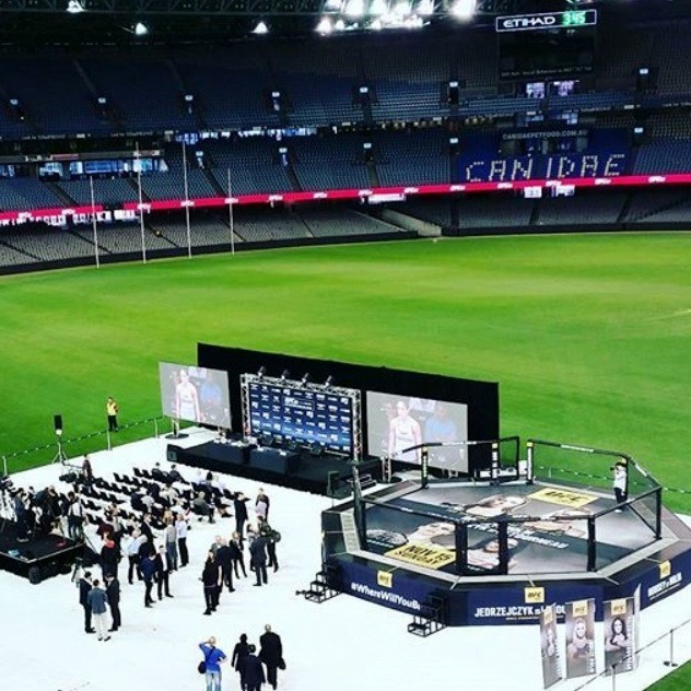 Rouseyed — Etihad Stadium Octagon built for UFC193 Nov 15th....