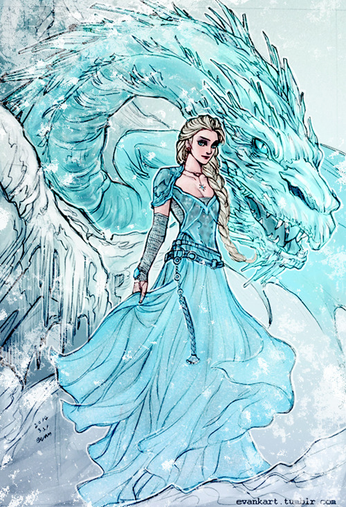 EVANKART — Elsa and ice dragon It's a fabulous gift from...