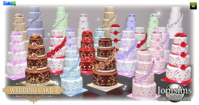 jomsimscreations: Wedding cake set . 24 Gateau ...