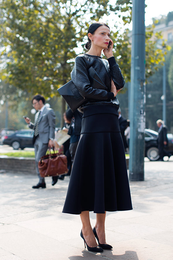 brown dress with white dots