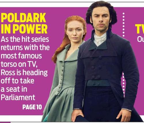 POLDARK POLDARK S04 AIDAN TURNER ELEANOR TOMLINSON DAILY MAIL DAILY MAIL WEEKEND MAGAZINE