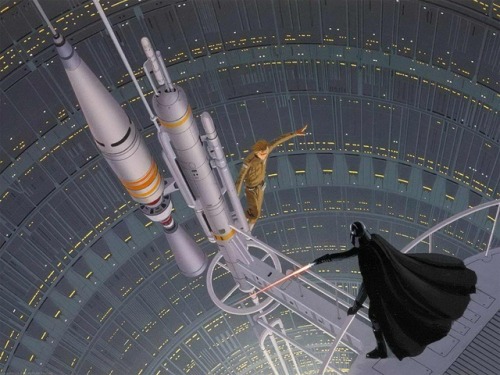 talesfromweirdland:Luke confronts Darth Vader. Ralph McQuarrie...