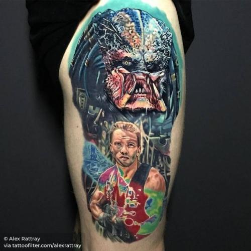 By Alex Rattray, done at Empire Ink, Edinburgh.... film and book;patriotic;big;arnold schwarzenegger;united states of america;character;thigh;predator;facebook;realistic;twitter;alexrattray;austria