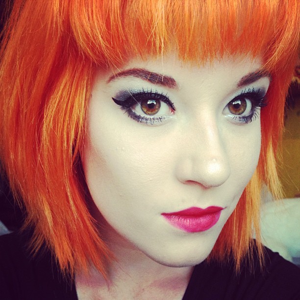 Super bright orange hair! I used schwarzkopf ultra brights in fiery ...