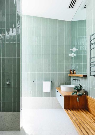 Green tiles in bathroom Interior Design Home