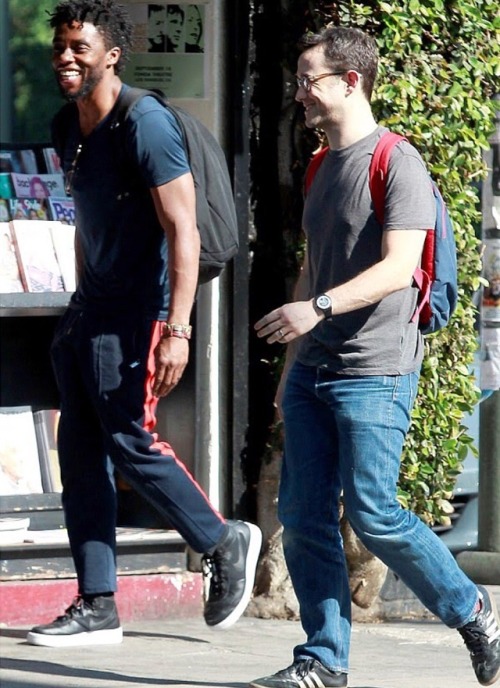 sarahboseman:Chadwick and Joseph Gordon-Levitt in LA ❤️ 