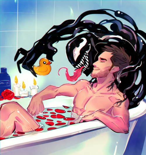 visualkid-n:Time for a relaxing bath with red rose petals