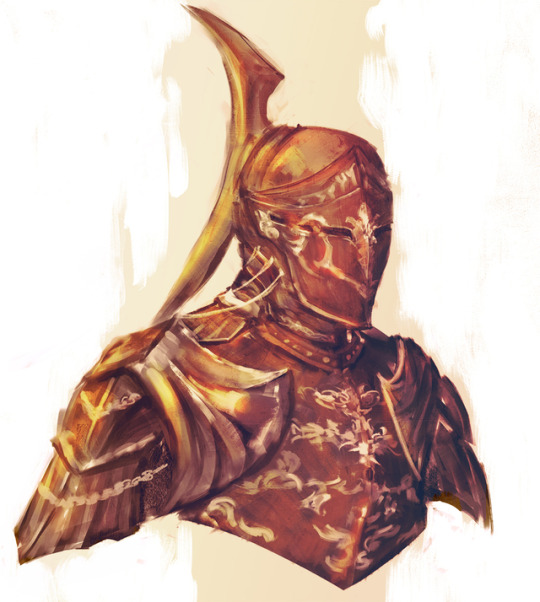 “Armor of a knight once known as the Darkmoon. It is said that this brass armor hides something hideous within. Something about...