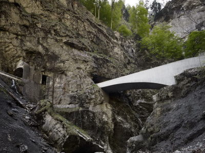 subtilitas:<br /><br />marte.marte - Schanerloch Bridge, 2005 (top 4)  Schaufelschlucht Bridge, 2012 (bottom 4), Dornbirn. Two bridges of a trilogy of infrastructure projects (the third yet to be built) by the firm that enhance a small mountain road that winds through the hamlet of Ebnit. Each bridge is designed with extreme clarity; a pure physical expression of the structural forces needed to traverse the spans over the gorges along the route, articulated with a monolithic concrete. Photos © Marc Lins. 