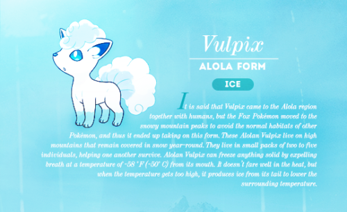 dashberlins:Alolan Vulpix and Ninetails (credit to serebii for...