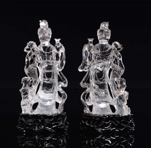 orientallyyours:A pair of rock crystal Guanyin with vase and...