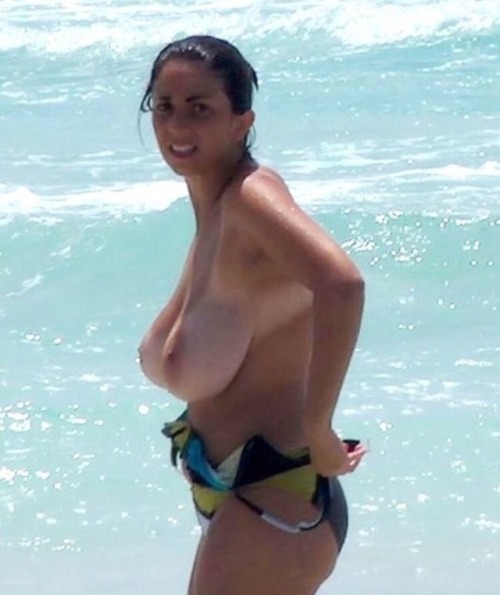 thebustybest:Busty Topless Beach pt. 3