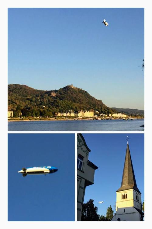 Ein Zeppelin über dem Siebengebirge - wahrscheinlich LZ 130 Graf...