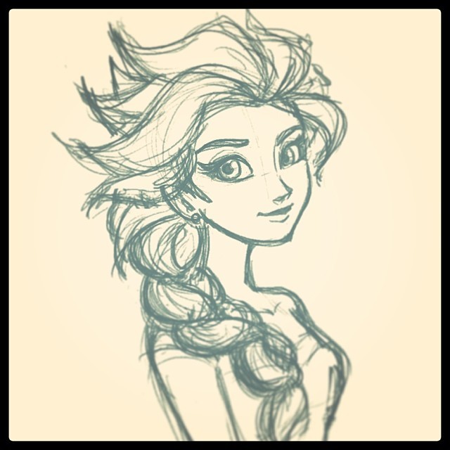 Visual Epiphanies Midnight Doodle Of Elsa From Frozen