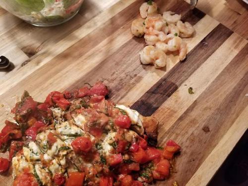 lifejoyaddict:[Homemade] chicken parmesan with broiled shrimp