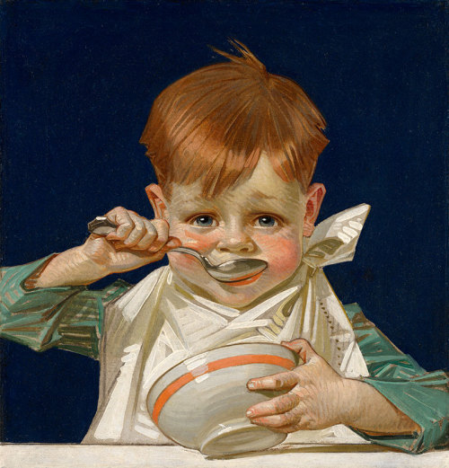 heavenpoison:J.C. Leyendecker, Kellogs kids, 1915-1917, Oil on...