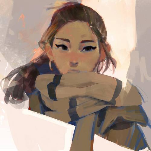 autumn digitalpainting koreanfashion scarf fall