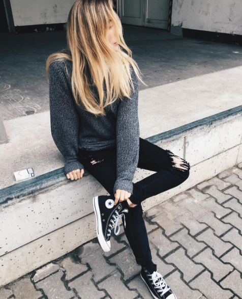 choies gray sweater knitted sweater fashion style clothes pants jeans girl
