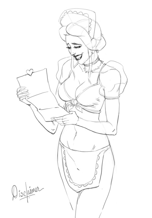 Patreon request.Maid reading a love letter to...