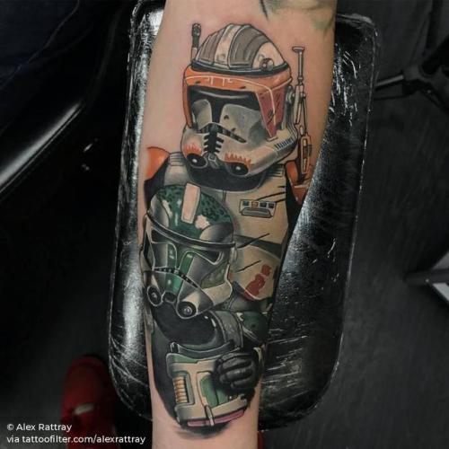 By Alex Rattray, done at Empire Ink, Edinburgh.... film and book;fictional character;big;star wars;facebook;star wars characters;realistic;twitter;alexrattray;inner forearm;clone trooper