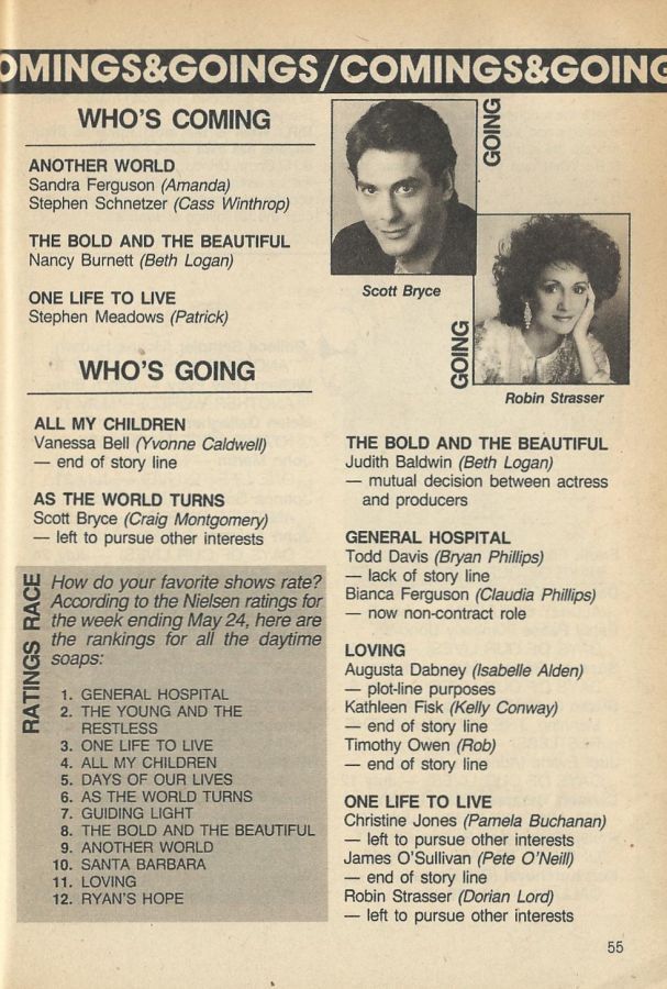 soap opera digest comings and goings