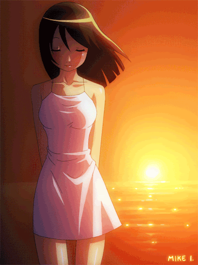 Beautiful Anime Girl Hair Blowing In The Wind