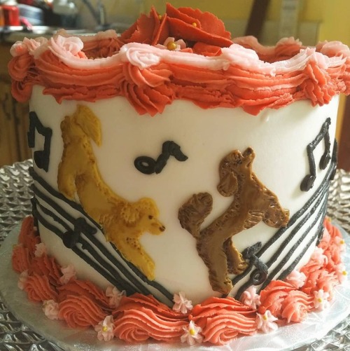 Unconventional cake theme:  Music and Poodles!  Vegan of course!