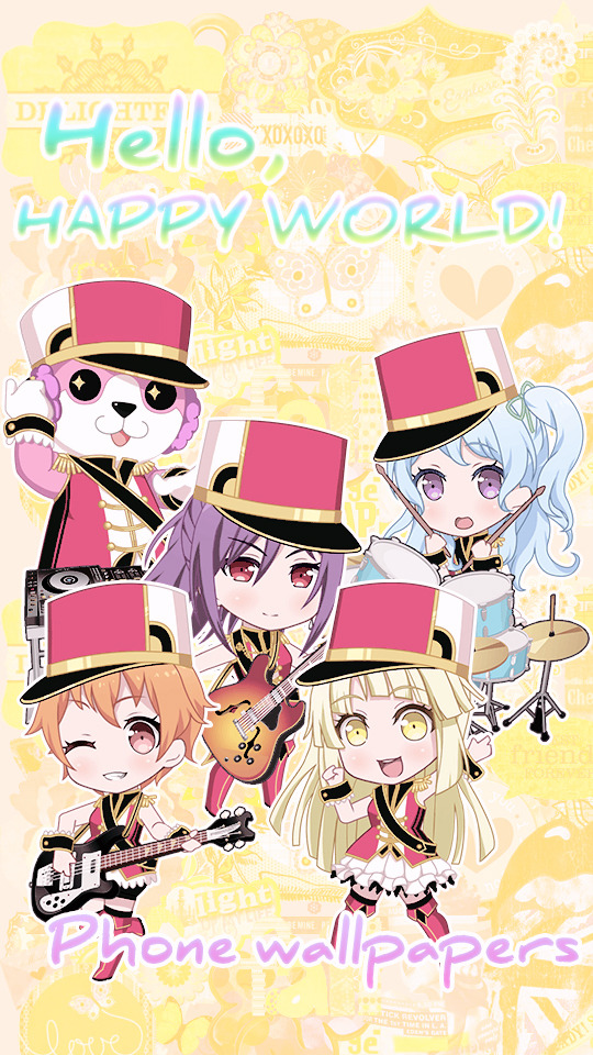 Bandori Phone Wallpapers Initial Hello Happy