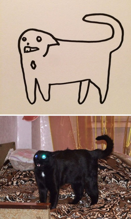 catsbeaversandducks:Super-realistic!By poorly drawn cats