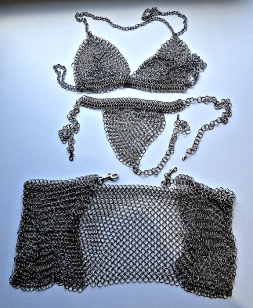 Thegolddig Vintage Chain Mail Bikini Set With 