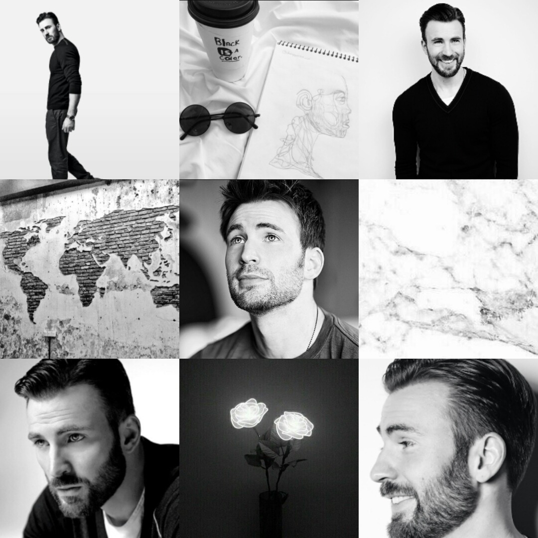 Mackenzie Raye Chris Evans Moodboard Black White Aesthetic