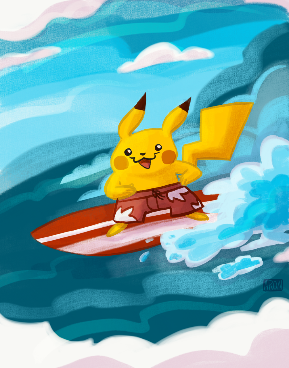 Surfing Pikachu By At Aronjshay Aron Draws