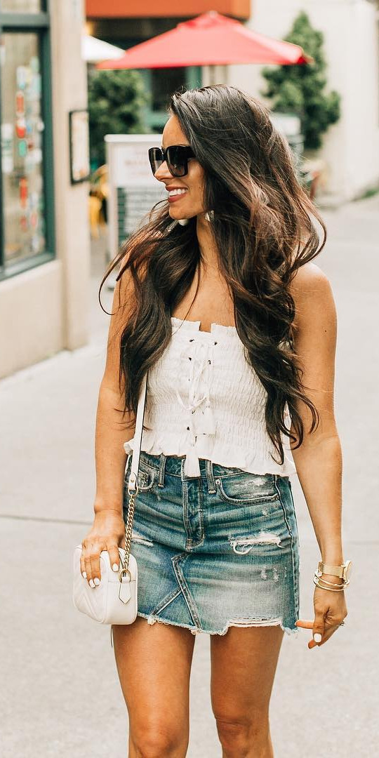 10+ Pretty Winter Outfits to Try this Year - #Photooftheday, #Girls, #Happy, #Good, #Streetwear Happy FRIDAY!!!! Iloving this American Eagle Strapless top and high waisted Denim skirt!! This outfit is giving me all the summer vibes, now all I need is the sun to pay Seattle a visit Both the skirt and top are super affordable and under $100 combined! To shop this look, click the link in my bio or screenshot this pic with the  App! I hope you guys have a great weekend!! 