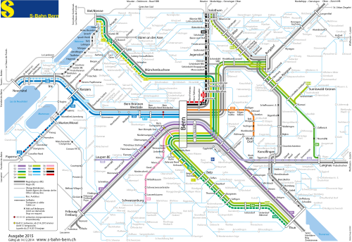 Map of commuter trains around Berne, Switzerland. - Maps on the Web