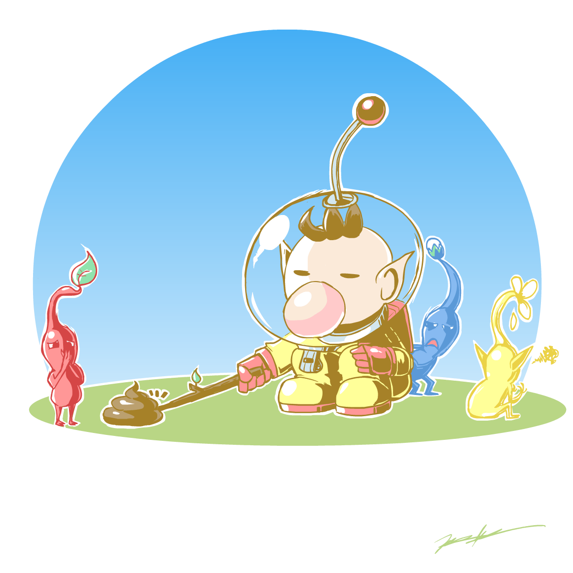 Dom Powerfighter's Stuff — Did some fan art of Olimar and the Pikmin ...