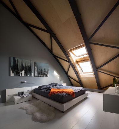 Bedroom in a modern