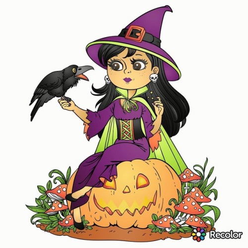 the latest in my #purple #witch series #raven #pumpkin...