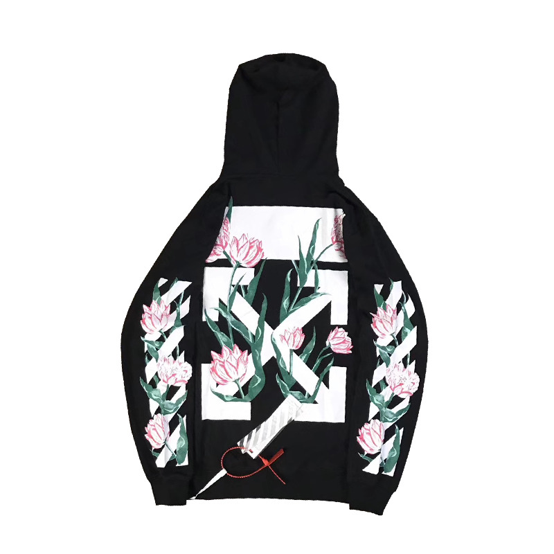 pink floral off white hoodie