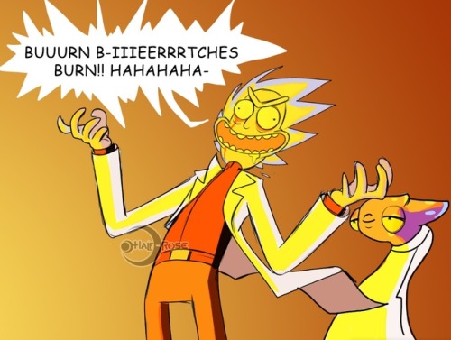 dorklyevil:half-rose:Evil rick being very evil and Unity...