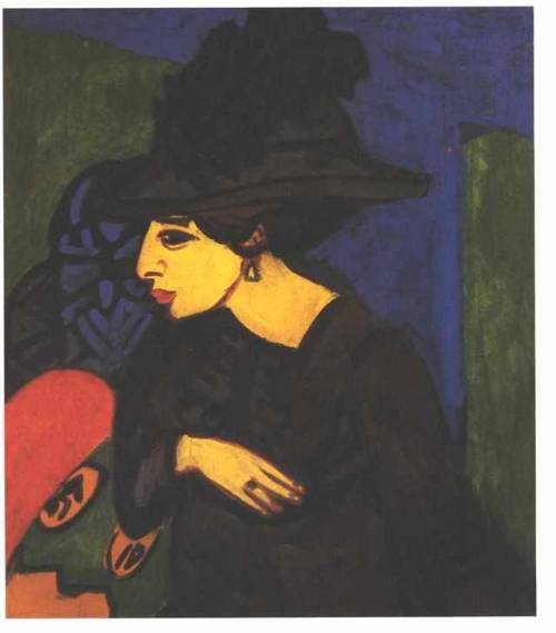 artist-kirchner:Dodo with a Big Feather Hat, Ernst Ludwig...