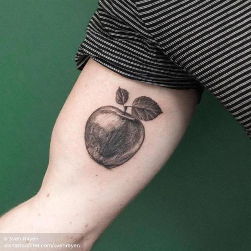 By Sven Rayen, done at Studio Palermo, Antwerp.... apple;facebook;food;fruit;inner arm;medium size;nature;single needle;svenrayen;twitter