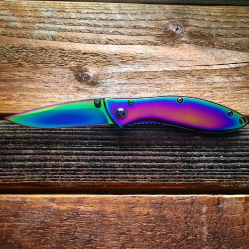 kawaii cute pocketknife rainbow saucyporvida iridescent knife