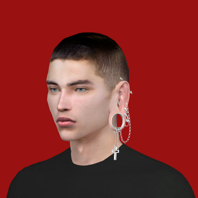 Life Is Aboutsims 4 Cc Redheadsims Cc Cross Chain Ear Plug 4